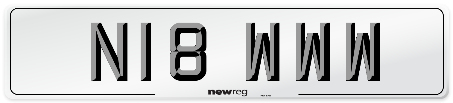 N18 WWW Number Plate from New Reg